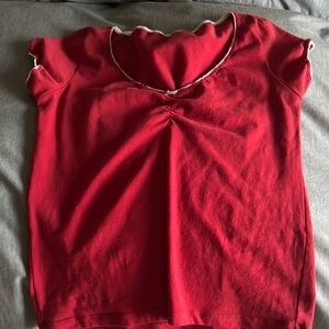 Brandy Melville Red Short Sleeve Top